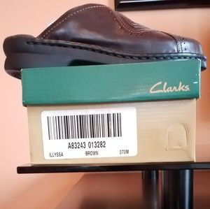 Brown mules from Clarks